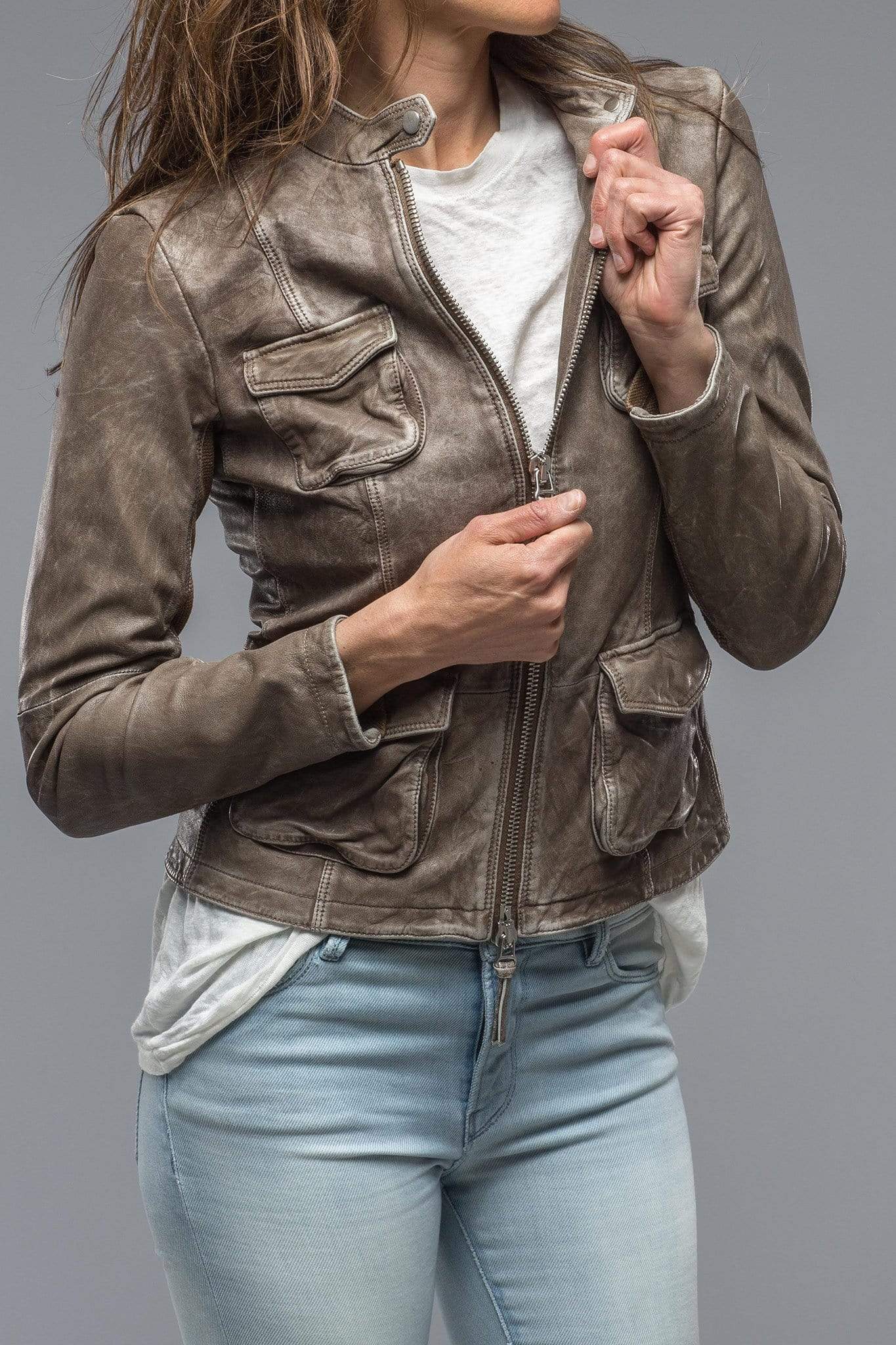 Gimo's Alma 4 Pocket Vintage Leather in Clay | Ladies - Outerwear ...