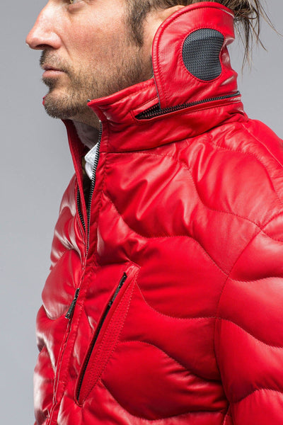 Heinz Bauer Heinzer Leather Puffer in Red | Mens - Outerwear - Leather