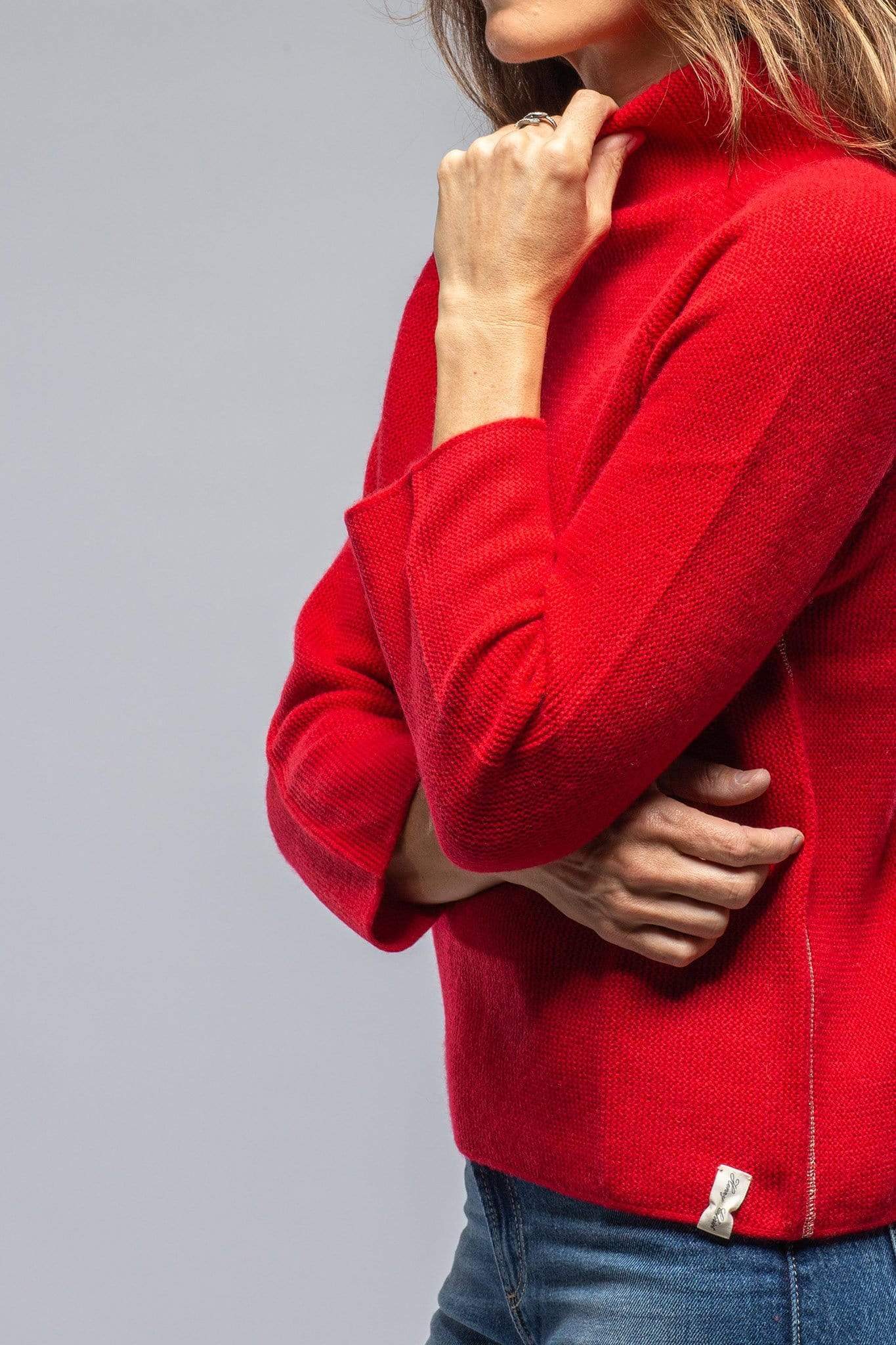 CLARA MOCK CASHMERE SWEATER IN RED