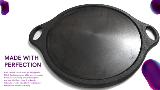 Roston Cast Iron Dosa Tawa | Cookware Vessel Pre Seasoned with Skillset  Flat Dosaa Pan | Ideal for Cooking Dose Chapati Pizza Roti Thava( Tava  Kallu
