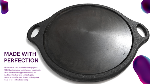 Cast Iron Pre-Seasoned Dosa Tawa Non Stick and Roti Tawa