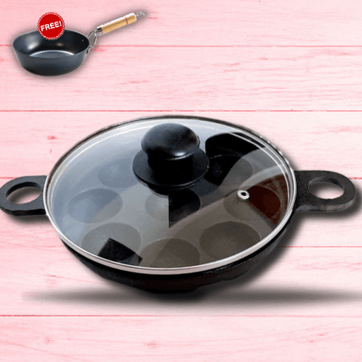 7 Pit Cast Iron Paniyaram Pan with Long Handle-SHC1015 – Shopodela