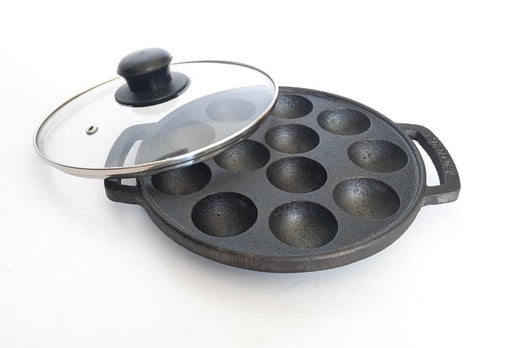 Lohā Cast Iron Pre-Seasoned Panniyaram, Appe Pan