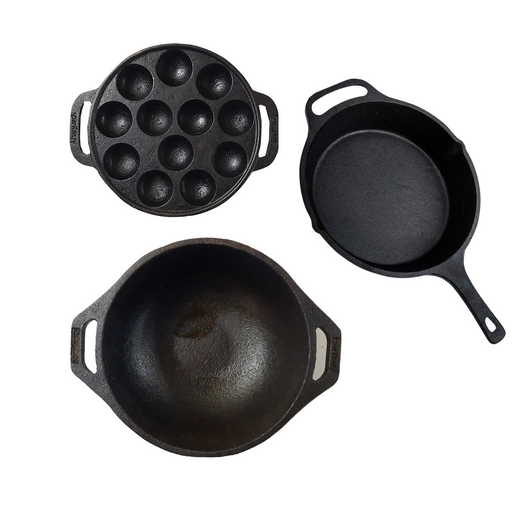  PG COUTURE Pre-Seasoned Cast Iron Paniyaram Pan