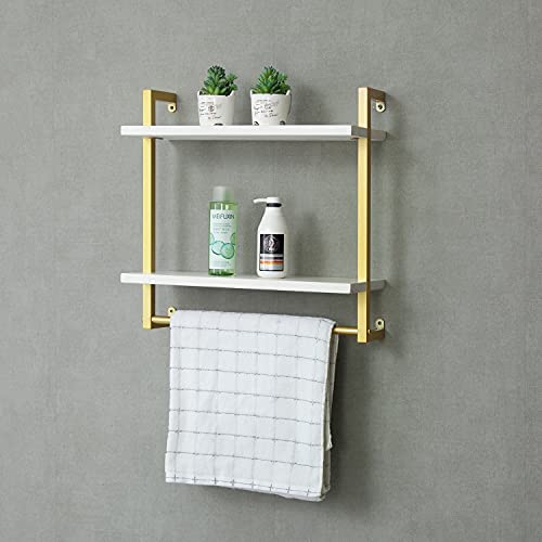 Sarvatr Modern Metal Bathroom Shelf, Bath Towel Holder, Minimalist