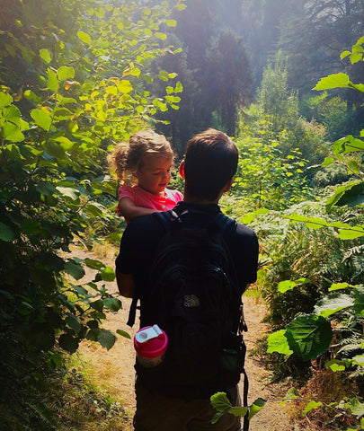 On a hike after returning home from a deployment