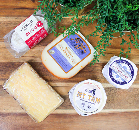 Cheesemonger's Choice—Marieke, Bijou, Shelburne Cloth Wrapped Cheddar, Gatekeeper, & Mt. Tam
