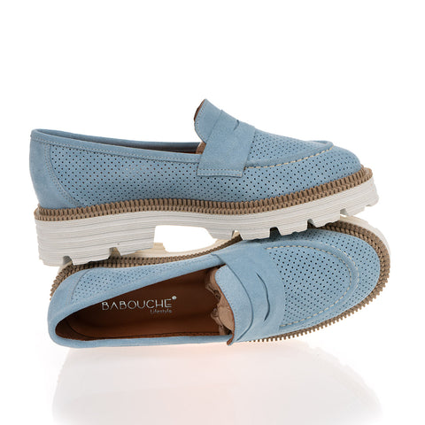 Babouche Lifestyle Baby Blue Nubuck Leather Brogue