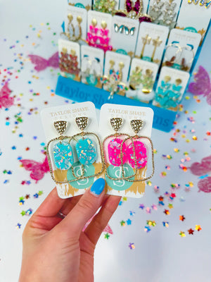 Cotton Candy Oval Hoop- Blue - Southern Vibe Clothing Co.