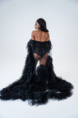 Boudoir Photography Australia - Black Tulle Robe