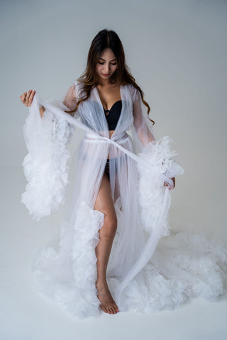 Boudoir Photography Sydney - White Tulle Robe