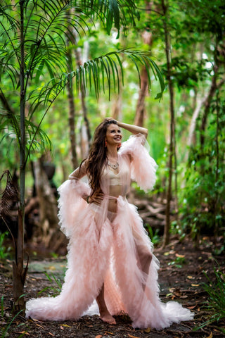 Bridal Robes Australia - Blush Pink Tulle Robe