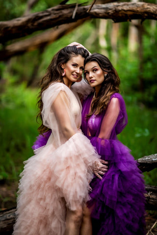 Bridesmaids Robes Australia - Purple Tulle Robe