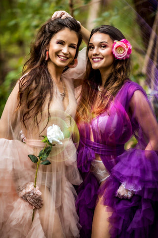 Bridesmaids Robes Australia - Purple Tulle Robe