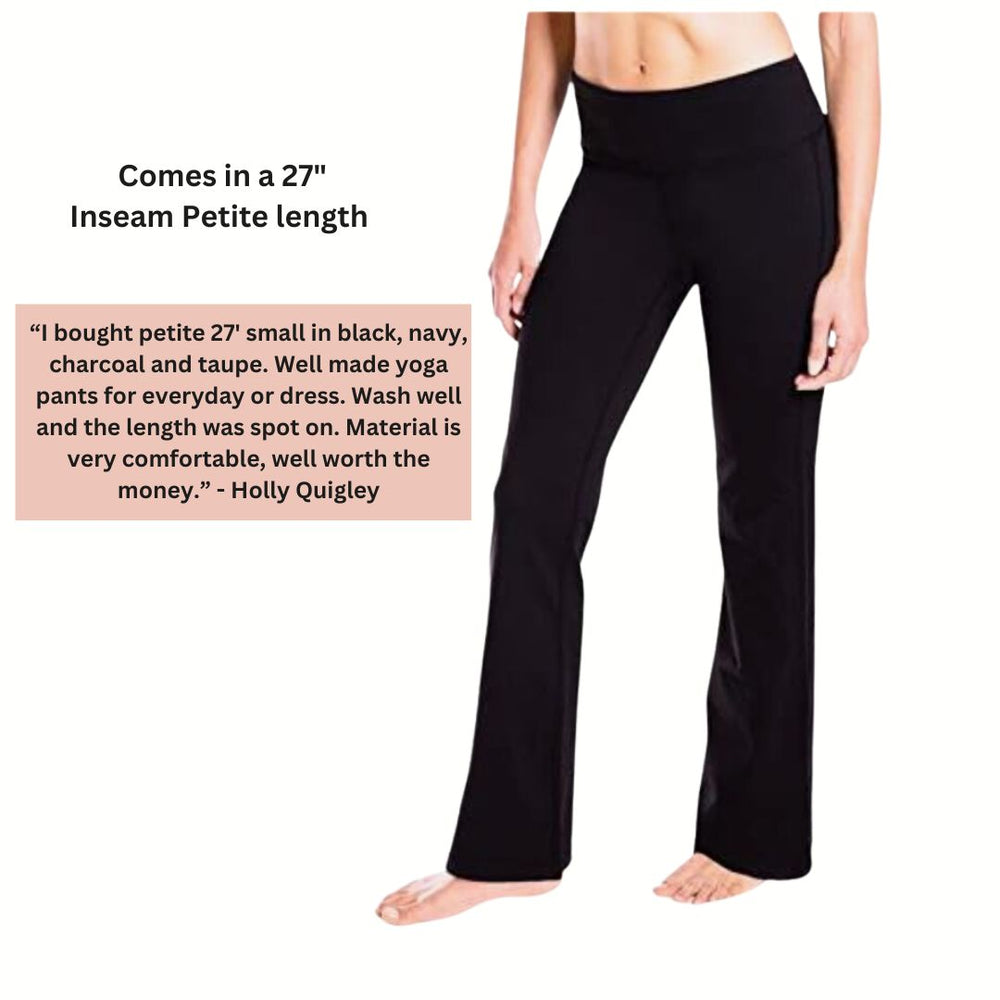 Women's Low Rise Bootcut Petite Yoga Pants Flare Wide Leg Leggings