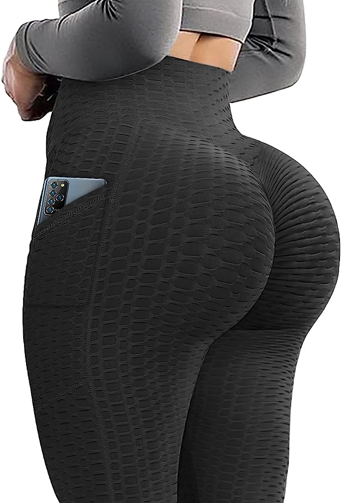 Women's Yoga Pants Scrunch Butt Ruched Butt Lifting Pocket Tummy