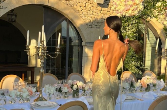 white open back affordable wedding dress for guest
