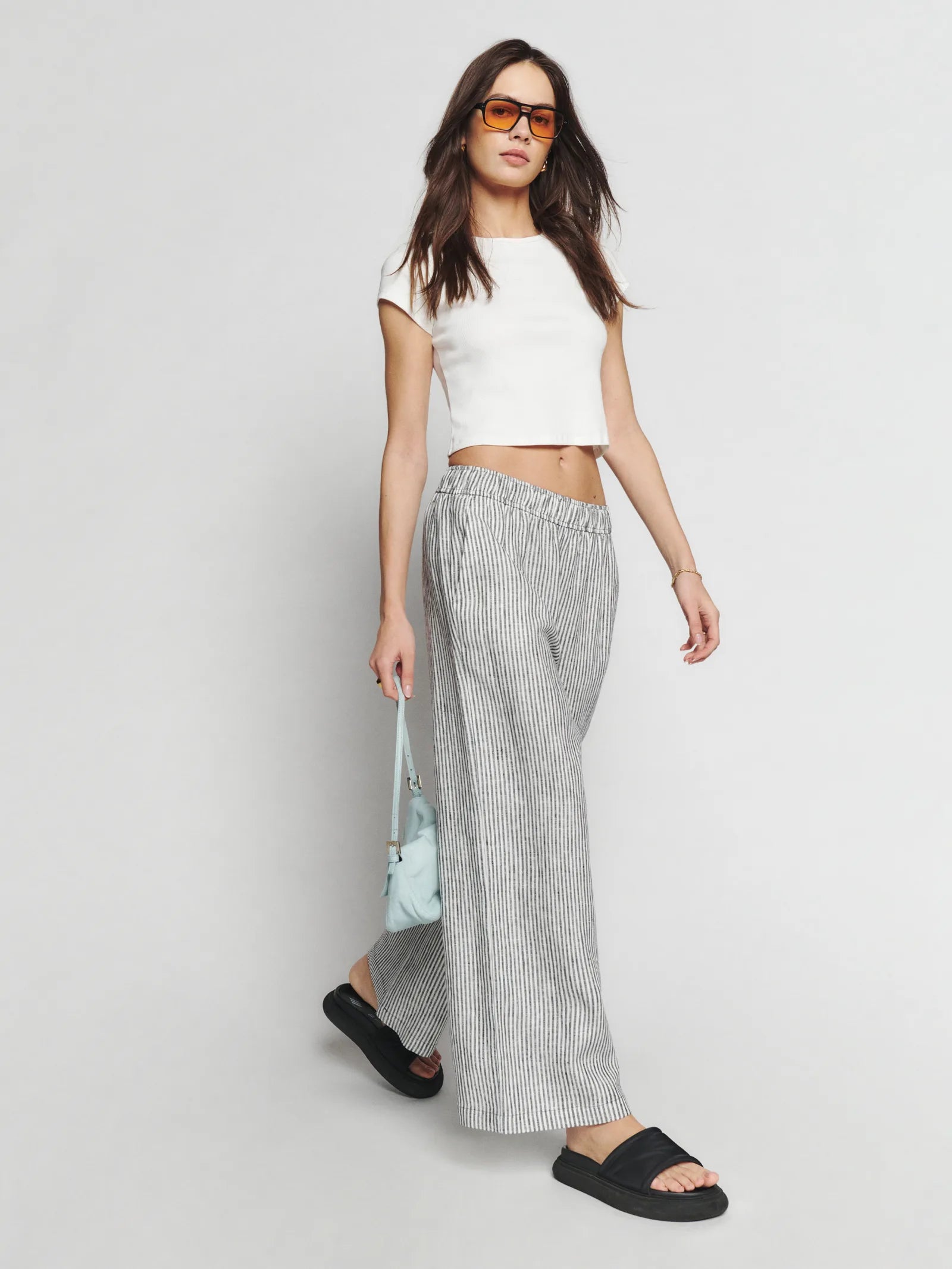 Wide-Leg High-Rise Linen Pant - Petite