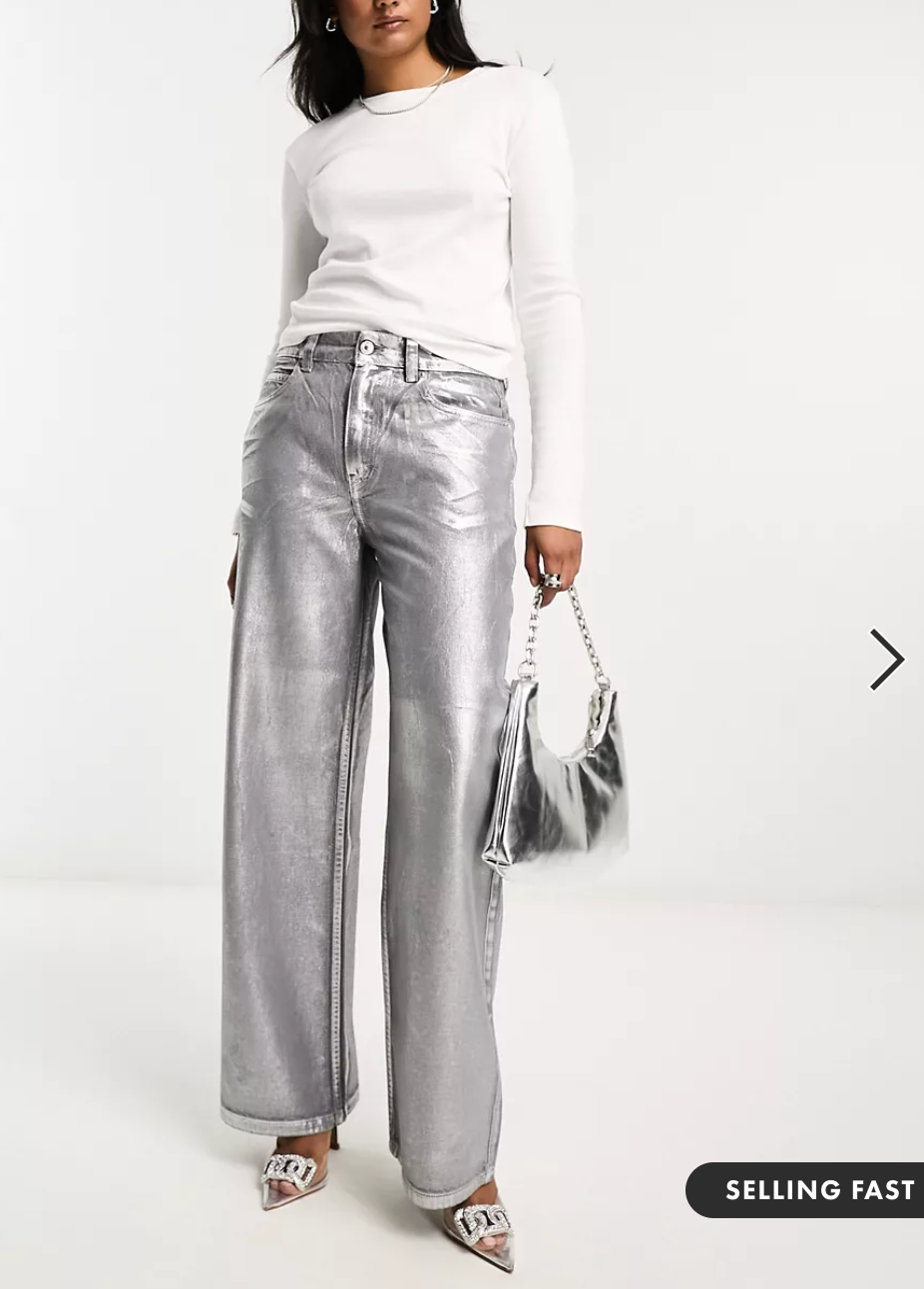 Zara High Waisted Metallic Pants in Pink and Silver – Amazing Mae