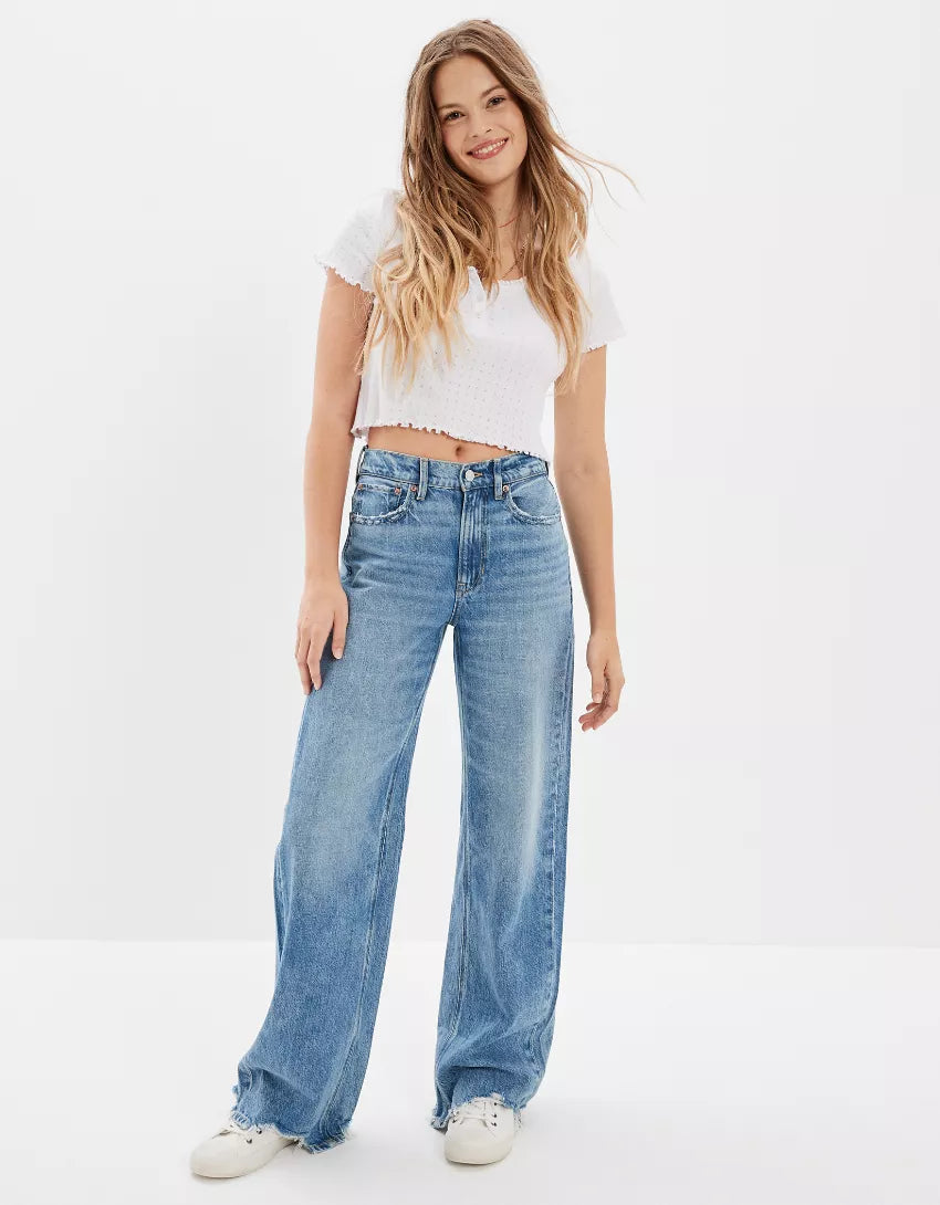 Women's Petite Wide Leg Jeans: Denim