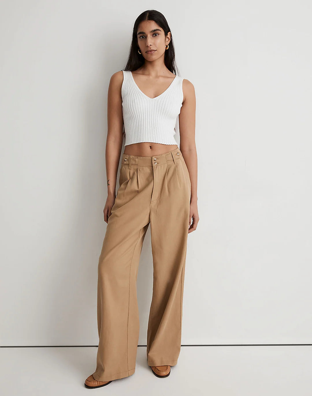 Cream Linen Ankle Trousers, Ankle Length Linen Pants Palazzo