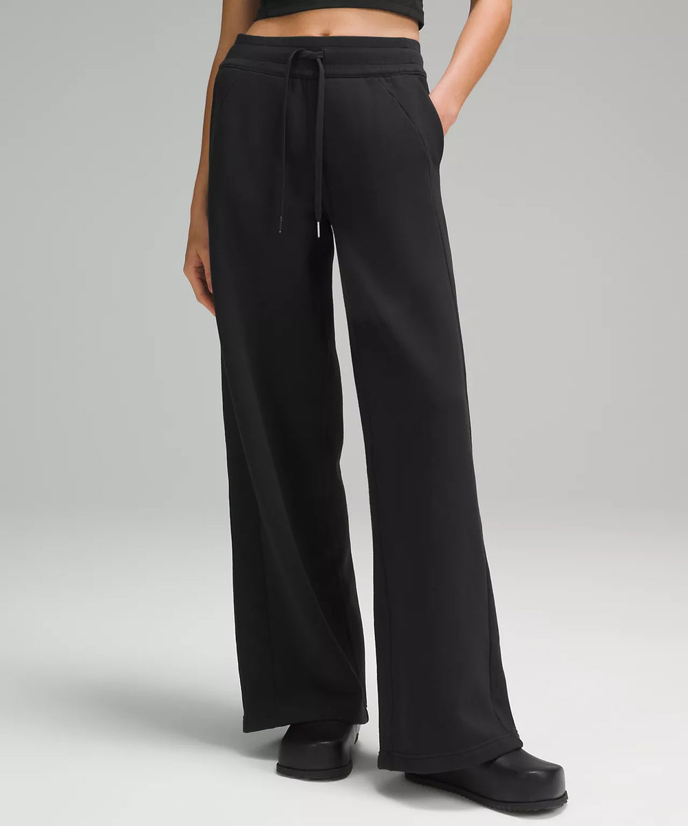 Soothfeel Wide Leg Pants for Women Yoga Work Pants with Pockets High Waist  Lounge Sweatpants Dress Pants Petite/Tall 30(Black, L)