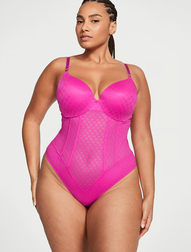 Europe And America New Plus Size Women's Sexy Hollow Out Bodysuit Lingerie