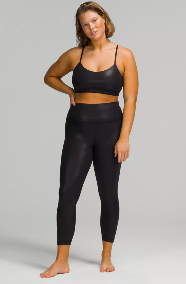 shiny stretchy black leggings for thick thighs 1692735339650