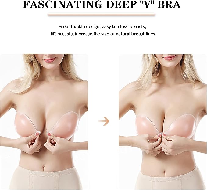 Sticky Bra: Self-Adhesive Bra Nipple Cover Deep Neck Small Breasts