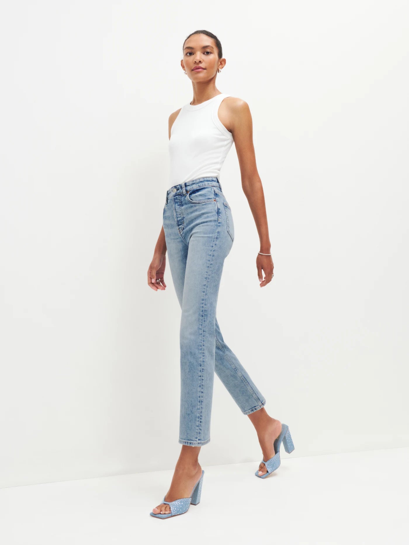 Denim High Waist Jeans For Women's