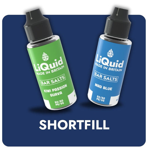 LiQuid Shortfill vape juice range