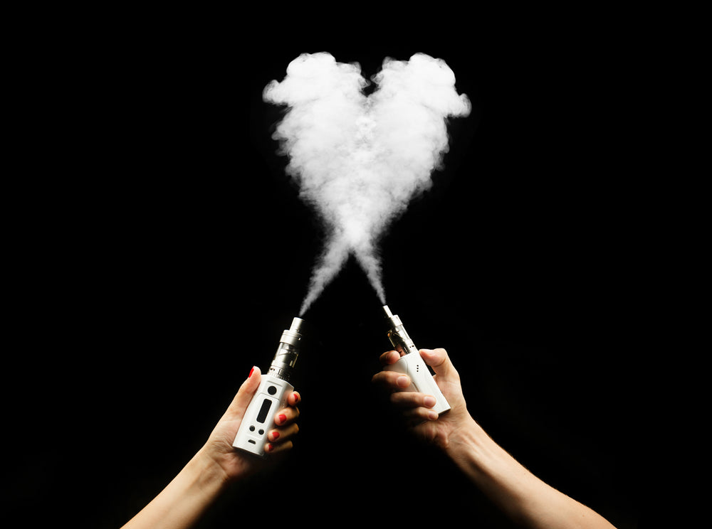 Vaping cloud in the shape of a heart