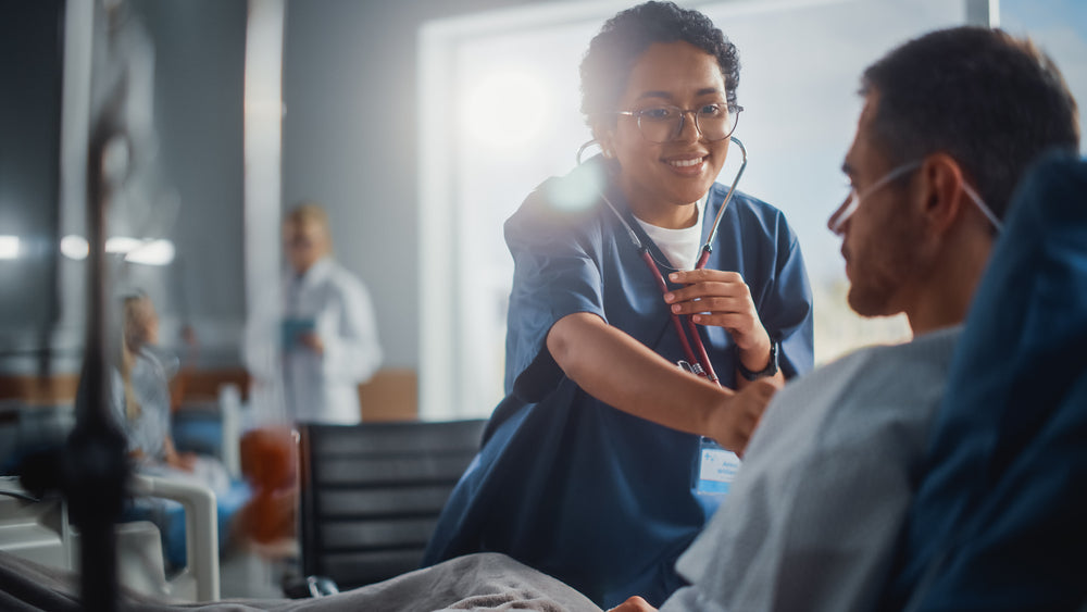 Doctor checking out patient