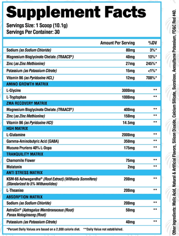 Superhuman Sleep Supplement Facts