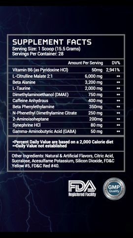 Zeus Pre Workout Supplement Facts