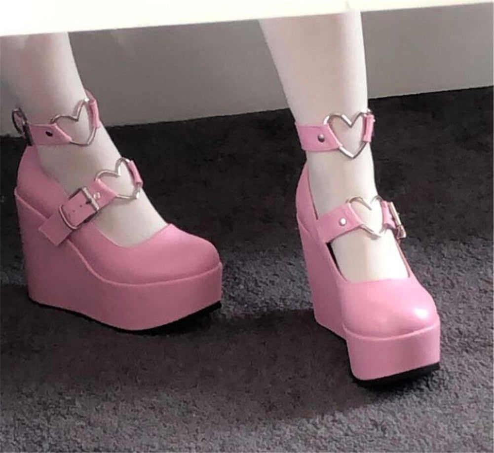Lolita Style Platform Wedge High Heels Pump Shoes – Metal Gods Store