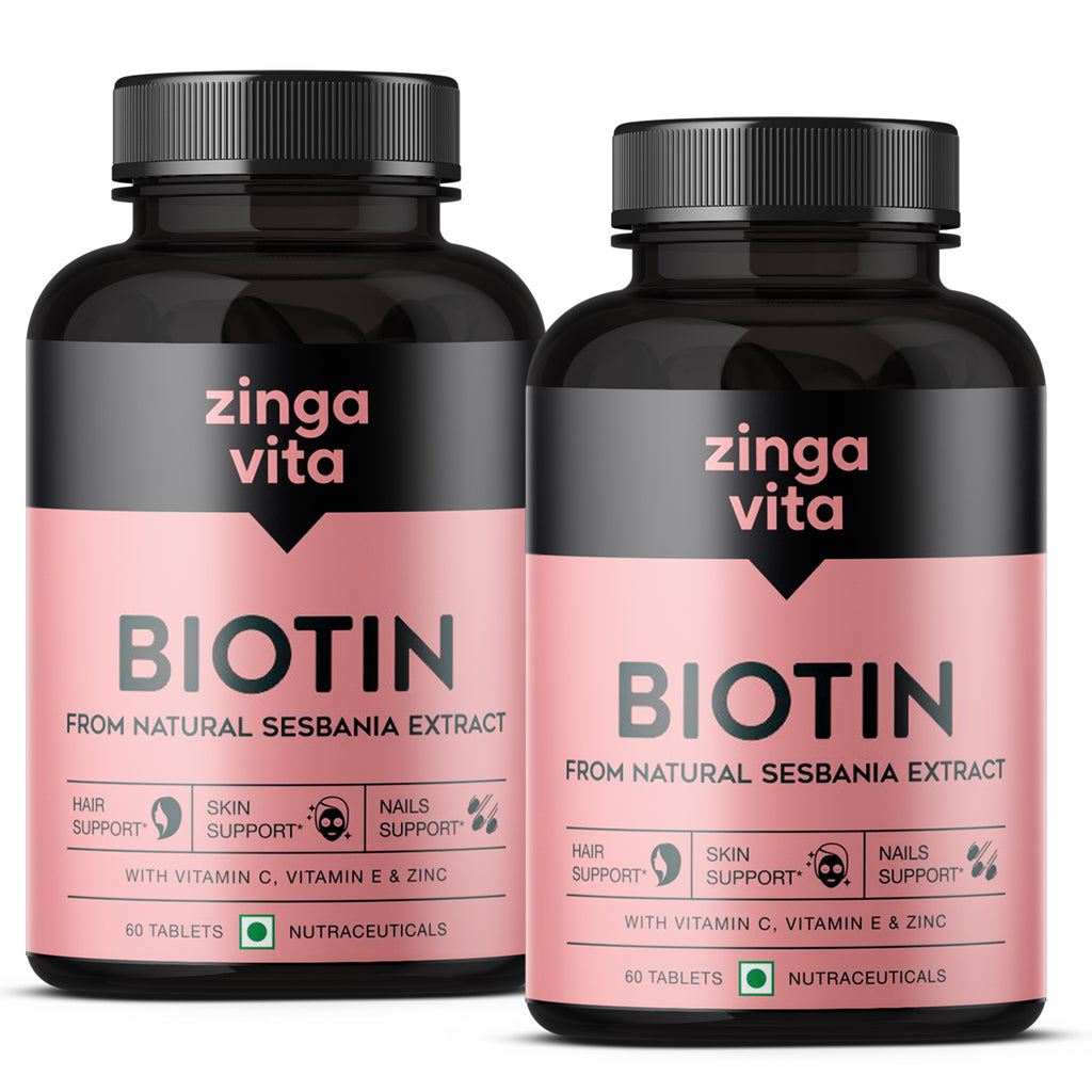 Health Veda Organics Biotin 10000 mcg for hair and Skin with Vitamin B7  Vitamin H Hair