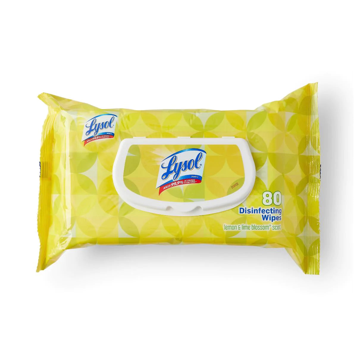 Lysol Multi-Surface Disinfecting Wipes, Lemon & Lime Blossom Scent, 7" x 8", 80/Flat 1-Pack