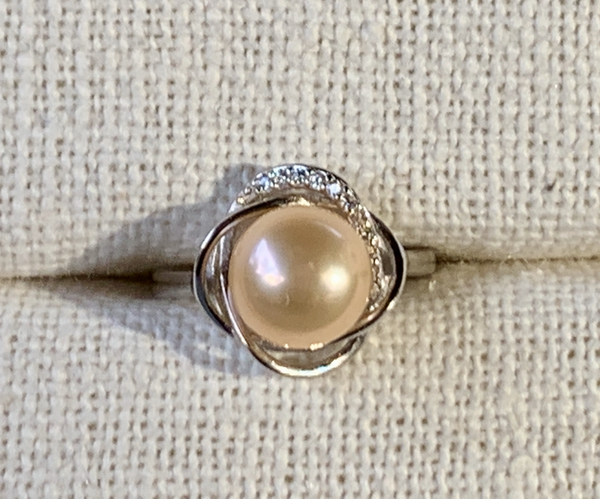 Sterling Silver Adjustable Pearl Ring