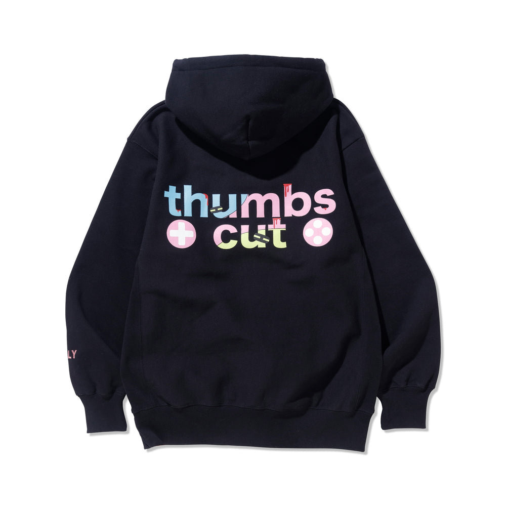 SELLY THUMBS CUT HOODIE BLACK | horsemoveis.com.br