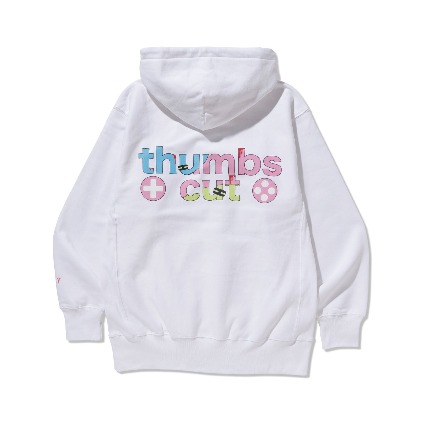 SELLY THUMBS CUT HOODIE WHITE