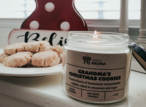 Snickerdoodle candle and cookies