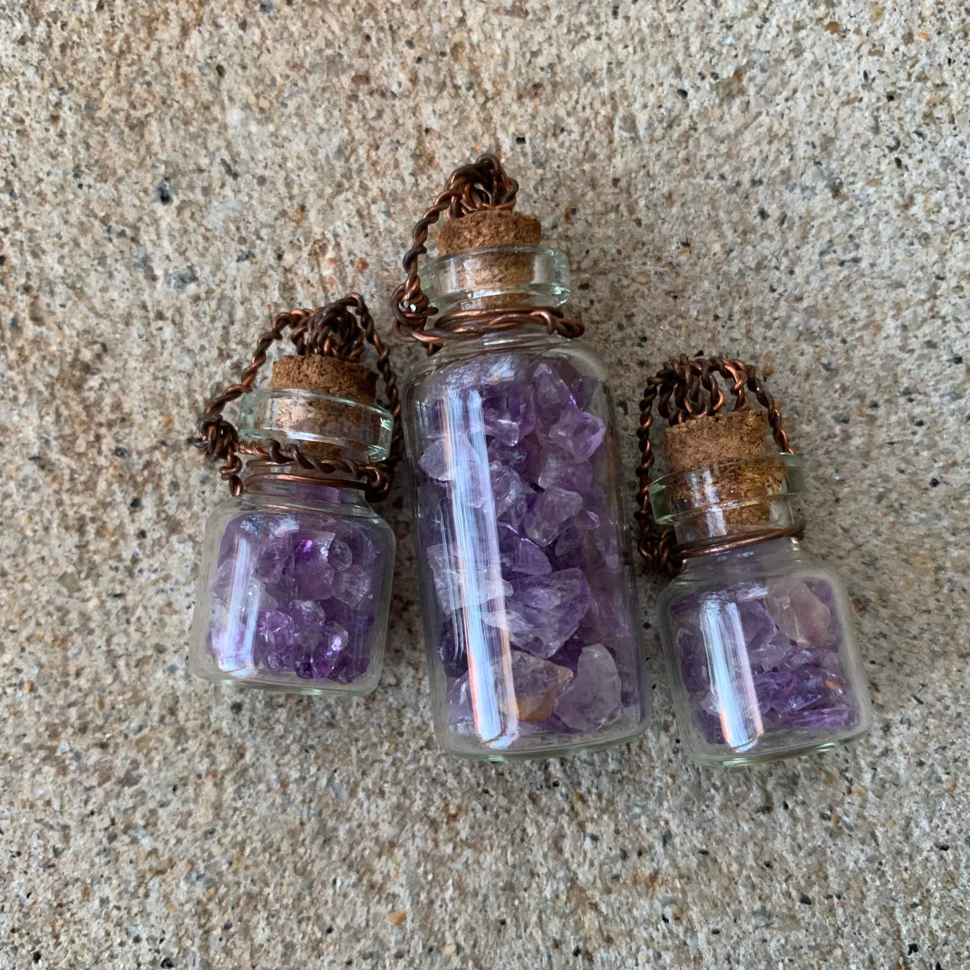 Amethyst Bottle Necklace | Peace and Positivity | Gems By LYC