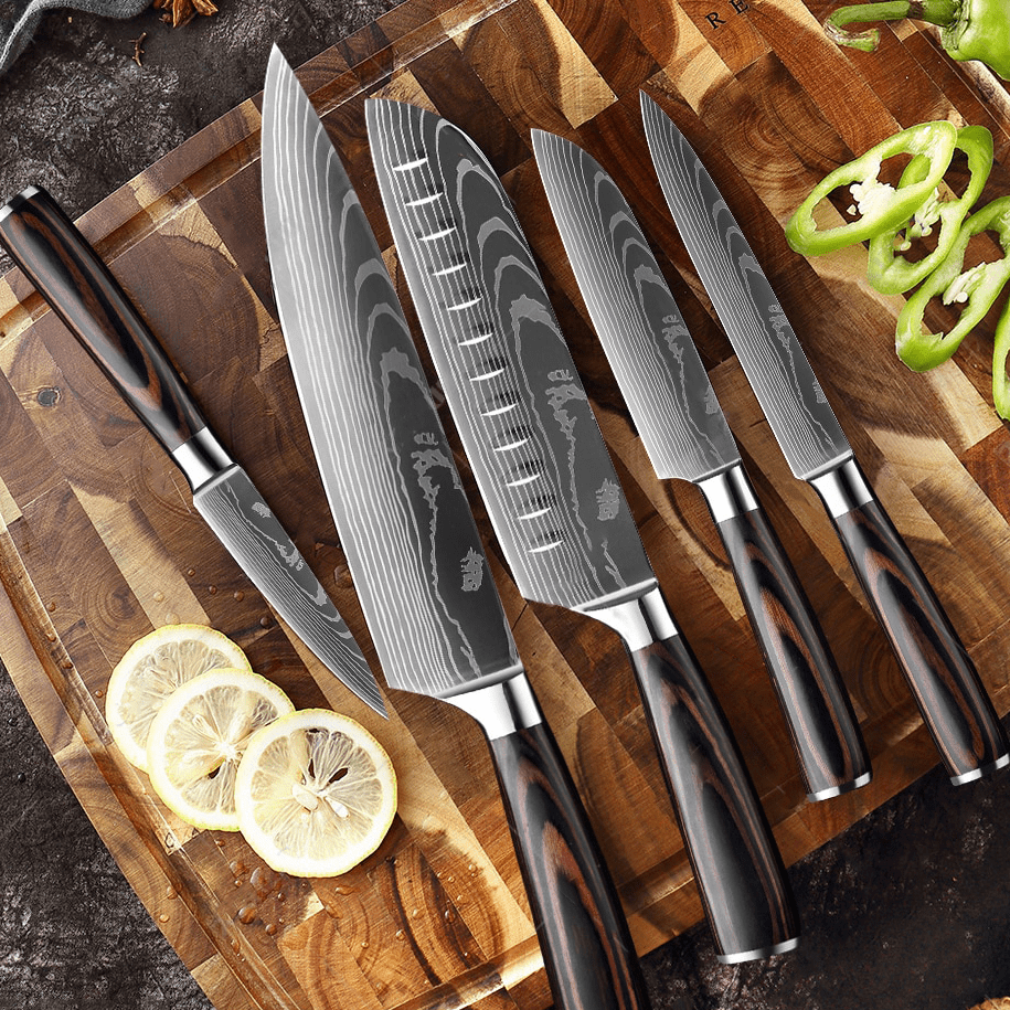 Akaishi Kido Japanese Chef Knife Set, Elegant UltraSharp Japanese