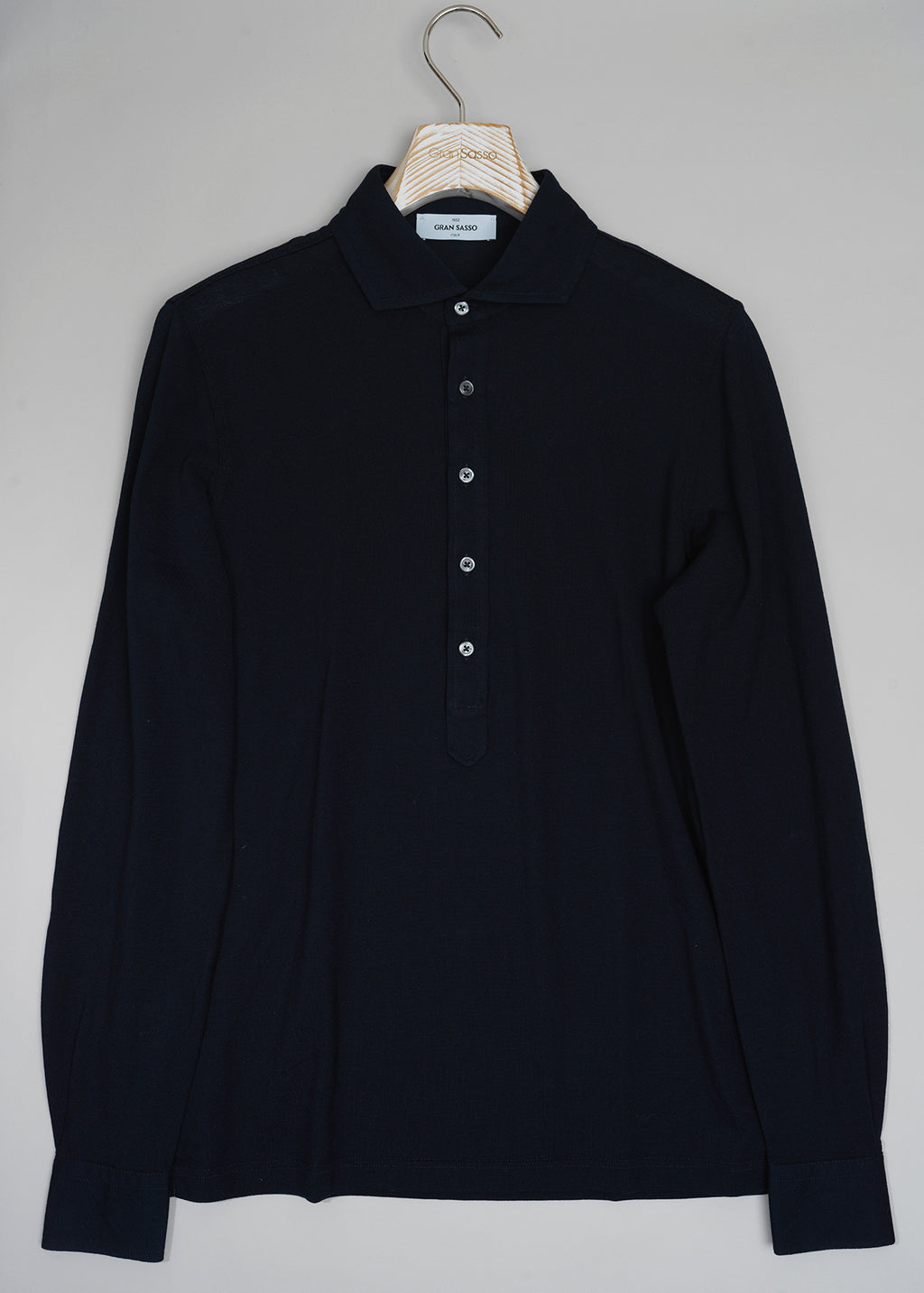 Gran Sasso Cotton Pop-Over Shirt / Navy – Vaatturiliike Sauma Oy