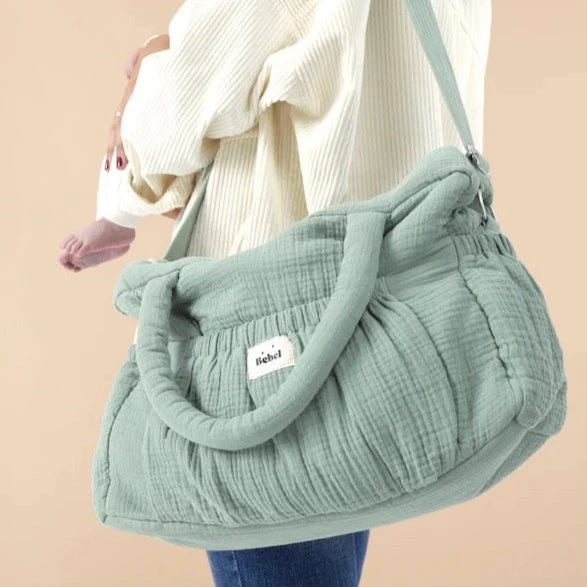 Sac à langer gaze de coton bleu storm – Chouquette et Compagnie