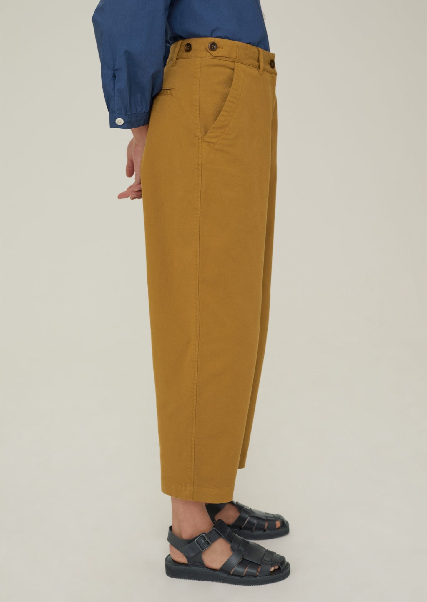 Flat Front Tapered Trousers | Pecan