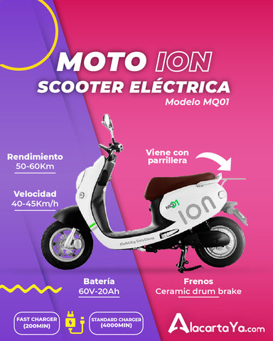 moto eléctrica ion mq01 con parrillera