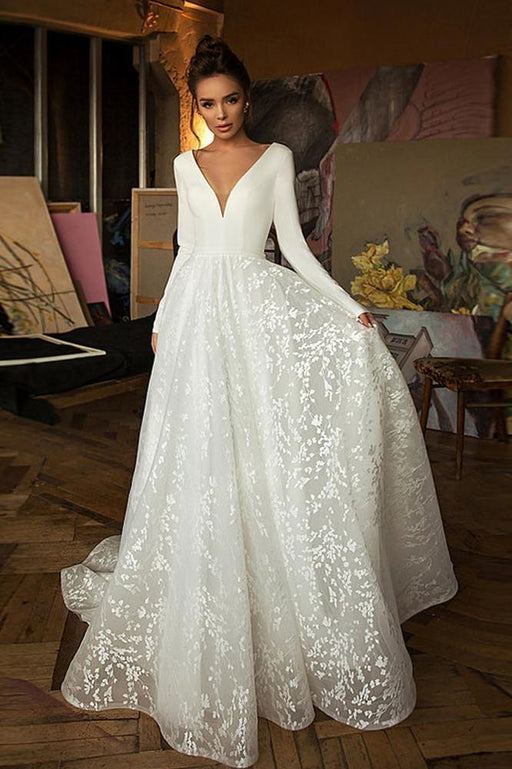 inexpensive long sleeve wedding dresses