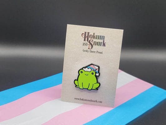 Nonbinary Pride Frog Pin  Chibi Queer Frog Enamel Pin in Non Binary P –  Hokum & Snark